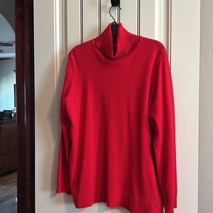 Calvin Klein Turtleneck Sweater in a Pretty Clear Red.